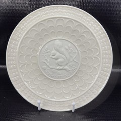 Belleek Christmas 9inch Plate Dish Fine Porcelain 1981 Red Squirrel Ireland VTG
