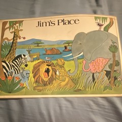 Russ Berrie Jim’s Place Safari Animal Cartoon Print 1975 Paper USA Unframed