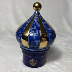 Rare Vintage Caviar Kaspia Paris Porcelain Onion Dome France Cobalt Gold
