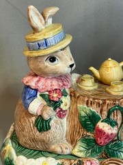 1990s Fitz and Floyd Bonnet Hill Butter Dish