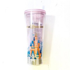 Starbucks Disney World Limited Pink Tumbler Walt Disney Collaboration Straw 16oz