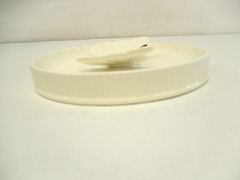 1975 FITZ AND FLOYD Butterfly Dish Trinket Bowl White Round New Open Box Vtg