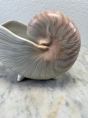 Vintage Fitz & Floyd Footed Nautilus Shell Planter Vase Beach Decor Japan