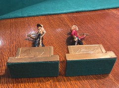 Antique Mark Twain’s Riverboat Rapscallions Tom&Huck Armor Bronze Clad Bookends
