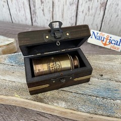 Victorian Brass Telescope w/ Box, Antique Finish, Handheld Monocular Spyglass