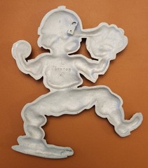 Vintage Sexton Boy Baseball Player Pitcher Wall Art Cast Metal Sports 10″ Tall