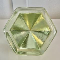Vintage Nautical Light Green Glass Ship’s Deck Prism Maritime Hexagonal Heavy