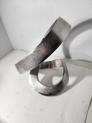 Metal Abstract Ribbon Sculpture Metal Art Modernist Mid Century Mcm