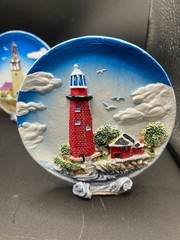 Set of 3 Lighthouse 3D Relief Sculpture Figurine Desktop Decor Lot of 3