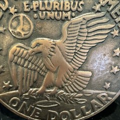 Vintage One Dollar Coin 6” Metal Wall Decor Bronze Color Trivet