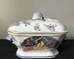 VTG 1970’s BOHO CHIC COVERED TOBACCO LEAF DISH~BY SEYMOUR MANN FINE CHINA~RARE