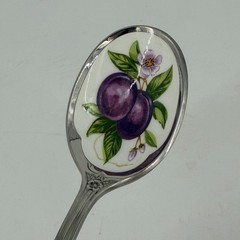 Avon 1982 Vintage Fruit Jelly Jam Spoons Stainless Steel and Enamel Set of 3