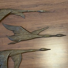 Vintage Set of Sexton Canadian Geese Flight Wall Sculpture Art USA 20″