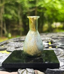Ancient Roman Glass Time of Christ Unguentarium Bottle Mounted 2.75”
