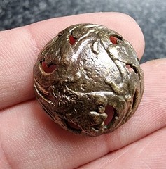 Post Medieval Button Decorated Metal Detecting Find Antique 22mm