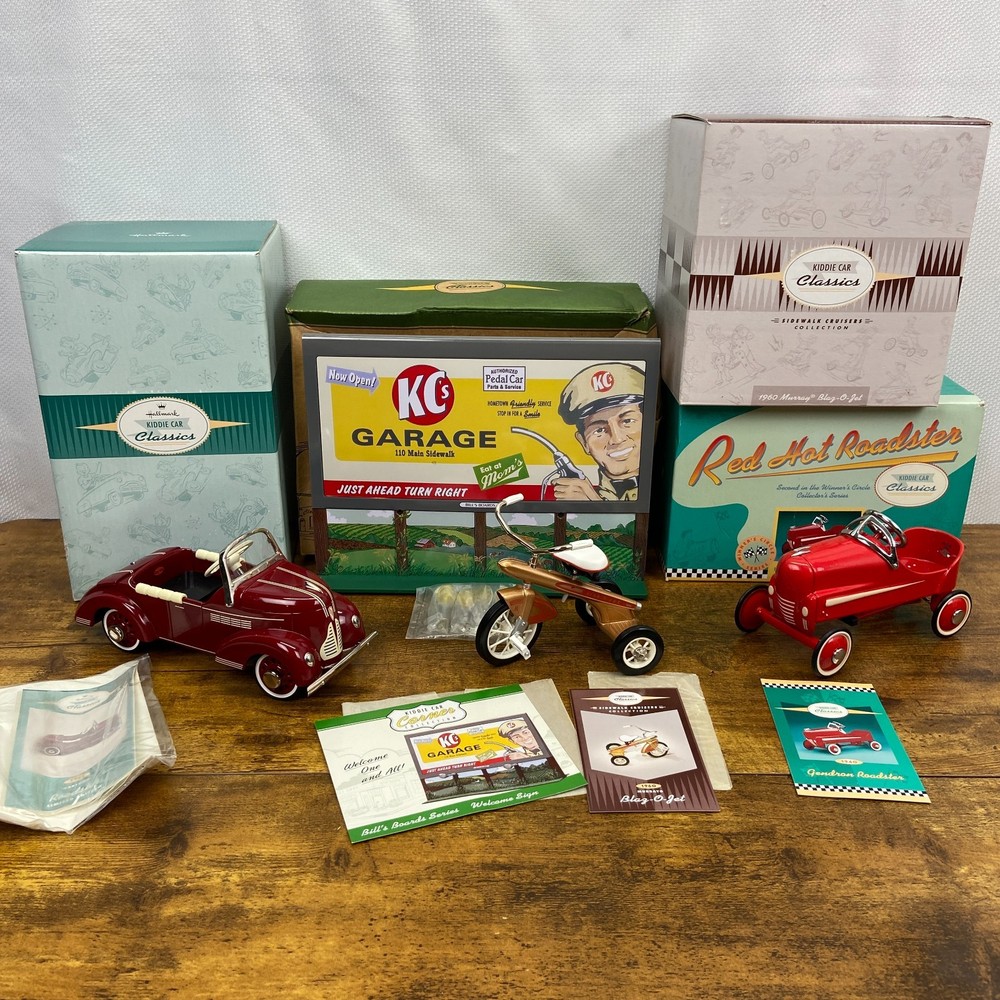 HALLMARK Kiddie Car Classics Lot – Murray Blaz-O-Jet Garton Roadster Gendron