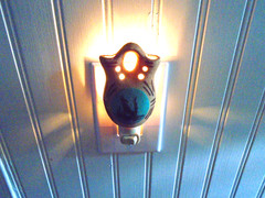 NATIVE AMERICAN CERAMIC HOWLING WOLF NIGHT LIGHT UNBRANDED (SF351) WORKS
