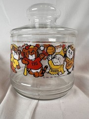Vintage 1980s Shirt Tales Glass Cookie Candy Jar Hallmark Tyg Digger Pammy