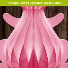 Spring Easter Pink Bunny Honeycomb – Small Magnetic Paper Decor – 5 x 5