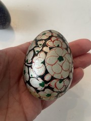 9 Vintage Hand-Painted Decorative Eggs Laquered Forest Folk Floral Kashmiri Set