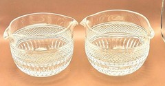 Edwardian Irish Hand Cut Crystal Wine Rinsers, Very Unique, Quality Pieces