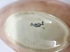 Vtg Carlton Ware England Art Deco pink yellow glaze dishes ceramic decor