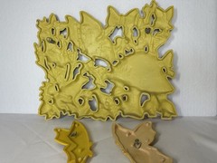 VTG Homco Universal Statuary 3-D Wall Art Decor Mushroom Frog Butterfly MCM 3 pc
