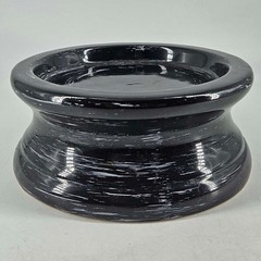 Vintage black ceramic Bowl Urn Plant Vase Display Stand Riser Base