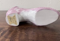 2 Antique 1868 Porcelain Slippers Victorian Edwardian Gold Trim Hand Painted PJF