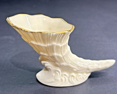 Lenox Miniature Cornucopia Horn of Plenty 24 K Gold Trim Made in USA Vintage