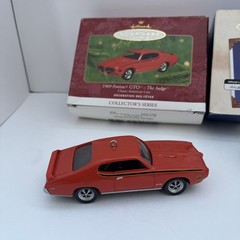 Vtg Hallmark Ornament Lot 5pc Classic American Cars 1969 Pontiac GTO The Judge +