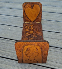 Antique Art Nouveau Expanding Bookend Wood Slide Flemish Folk Art