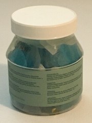 EUC PartyLite 10 oz Decorative Blue Sea Glass Shells Real Seashells Original Box