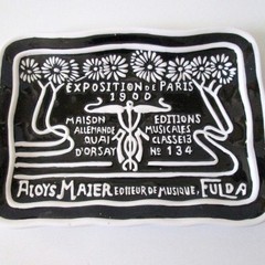California Pantry Exposition De Paris Ceramic Tray Art Nouveau Style -Flaw-