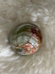 Marble Alabaster Carved Polished Egg Art Decor Paperweight 3″ Long
