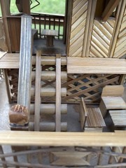 Traditional Intricate Asian/Doll Model house made of bamboo – has light inside