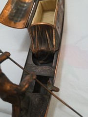 Vintage Gondola Gondolier Music Box Copper Color Plated READ Repair Project