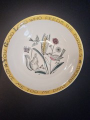 Vintage Stavangerflint Norway “Childs Blessing” Bowl and Plate Set Anne Lofthus