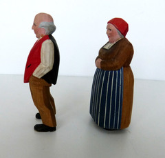 Vintage Pair of Hand Carved Hand Painted Swiss Couple Alpine Wyss?