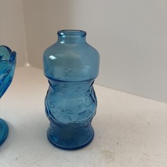 Assorted Vintage Blue And Cobalt Blue Glass Lot Of 8 See Description Below ￼