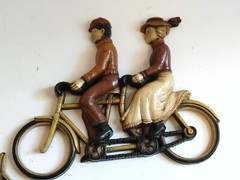 Vintage HOMCO #7357 #7359 Plastic Wall Hanging Plaques Car Bike 1975 Old 1920