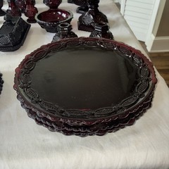 Vtg Avon 1876 Cape Cod Collection 36 Piece Ruby Red Lot -Plates, Butter, Goblets