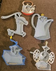 Vintage Sexton Hoda 5 Piece Cast Iron kitchen farm Scenes Wall Hanging Plaques