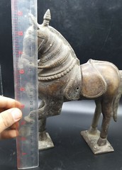 Unseen Very Unsual Late Mughail Period Antique Jewellery Box Bronze Horse Satute