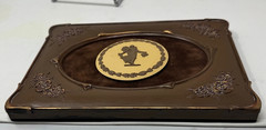 WEDGWOOD Cane Yellow & Brown Jasperware Dancing Hours Medallion Plaque, Framed