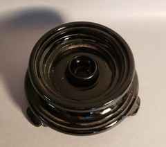 Vintage Black Amethyst ART DECO Display Stand Footed 3″ Pedestal Base