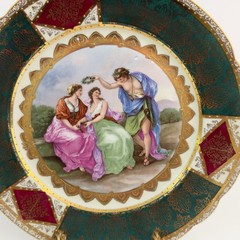 Neoclassical Antique Royal Vienna Porcelain Cabinet Plate Beehive Mark