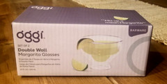 Oggi Double Wall Stemless Margarita Glasses 10 oz. Set of 2 Hand Made New