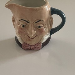 Artone Mini Creamer Double Faced Man Face Toby Pitcher England Micawber Vintage