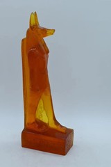 Rare Ancient Egyptian Antique Statue God Anubis Afterlife Amber Stone Egypt BC